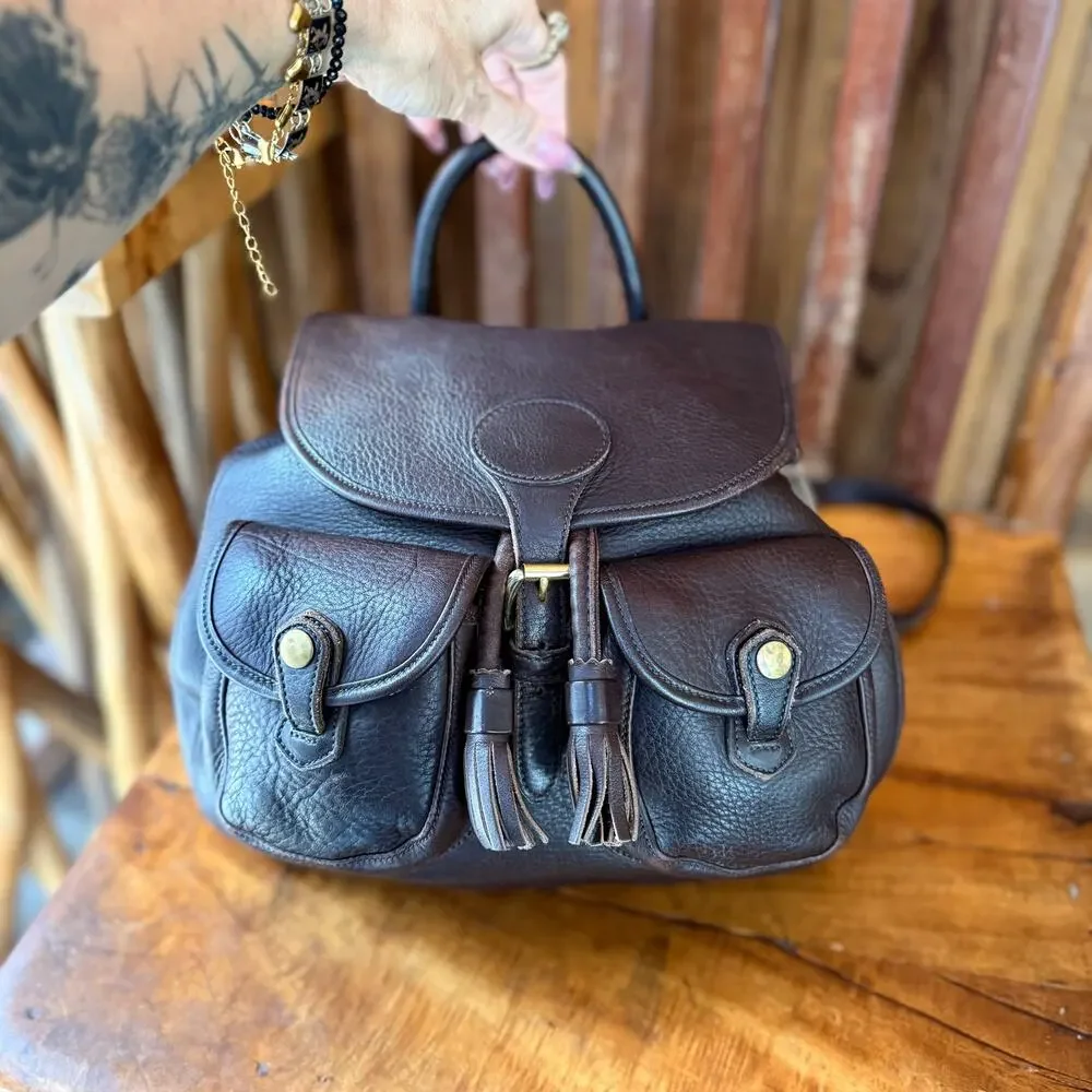 Vintage Dooney & Bourke Backpack Leather Backpack Chocolate Brown